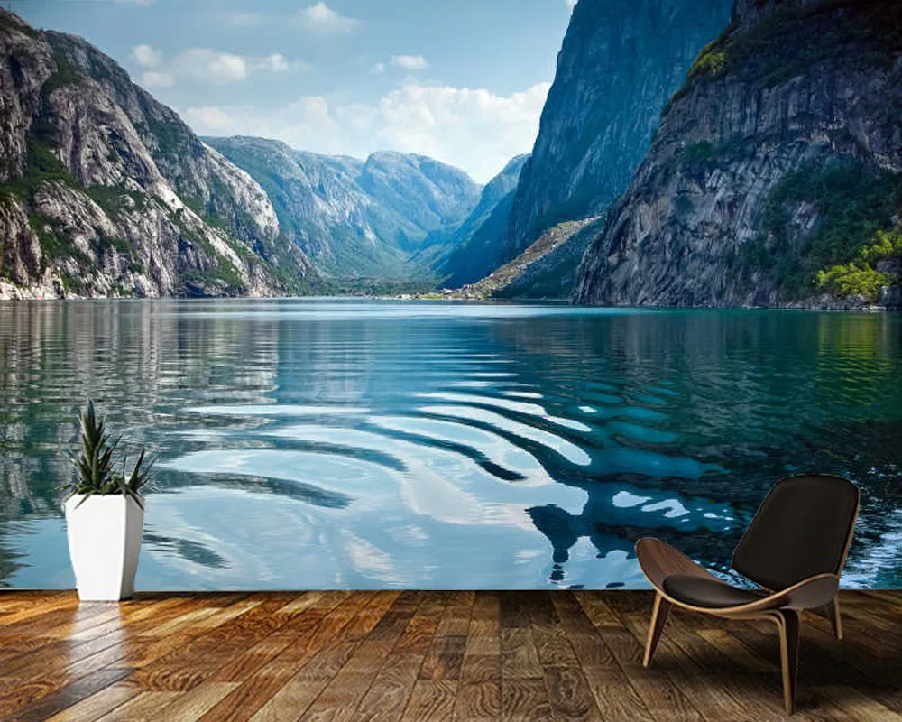 Papel De Parede Norwegian Fjord Natural Scenery 3d Wallpaper,living Room  Kitchen Tv Wall Bedroom Wall Papers Home Decor Mural - Wallpapers -  AliExpress