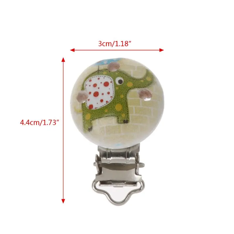 

5pcs Wooden Baby Children Pacifier Holder Clip Infant Cute Round Nipple Clasps GXMB