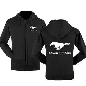 

Fashion Mustang Car Logo Sweatshirt Hoodies Men Hoody Spring Autumn Fleece Cotton Zipper Jacket HipHop Harajuku Male Clothing Y