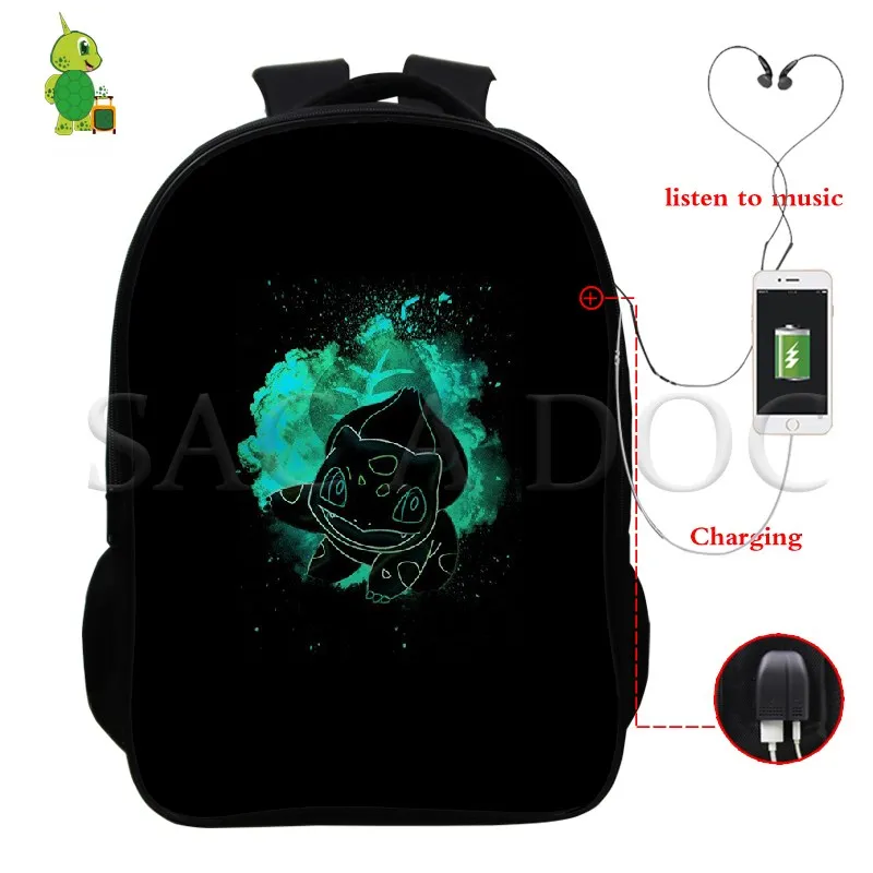 9 Забавный рюкзак Пикачу Pokemon Go Spark, школьные сумки для подростков, USB зарядка, рюкзак для ноутбука, мужской женский рюкзак, дорожные сумки через плечо - Цвет: 9