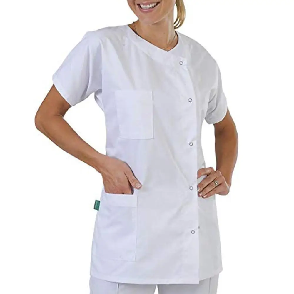 

Lab Coat Short Sleeve Nurse Uniform Nurse Clothing White T Shirt Tops Medical Clothes medical uniforms Nurse Work Clothes S30