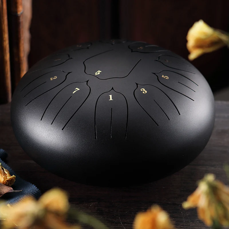 Черный 6in 8 тон Сталь язык барабан C Ключ ударный инструмент Handpan барабана с молотки YS-BUY - Цвет: Черный