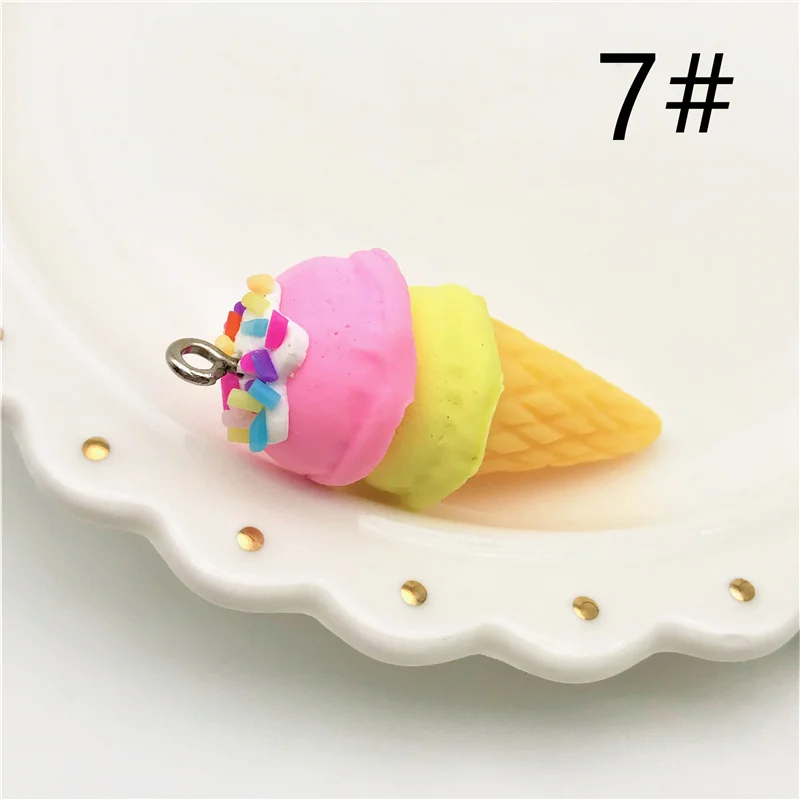 7 have hook 10pcs 10 шт. 3D мороженое Diy слизи амулеты принадлежности аксессуары для слизи наполнитель Миниатюрный смолы дети полимерный Пластилин подарок - Цвет: 7 have hook 10pcs