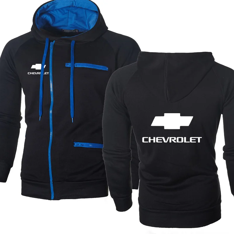 

Spring Autumn Hoodies Men Chevrolet Car Logo Print Casual HipHop Harajuku Long Sleeve Fleece warm Hooded Sweatshirts Mens zippe