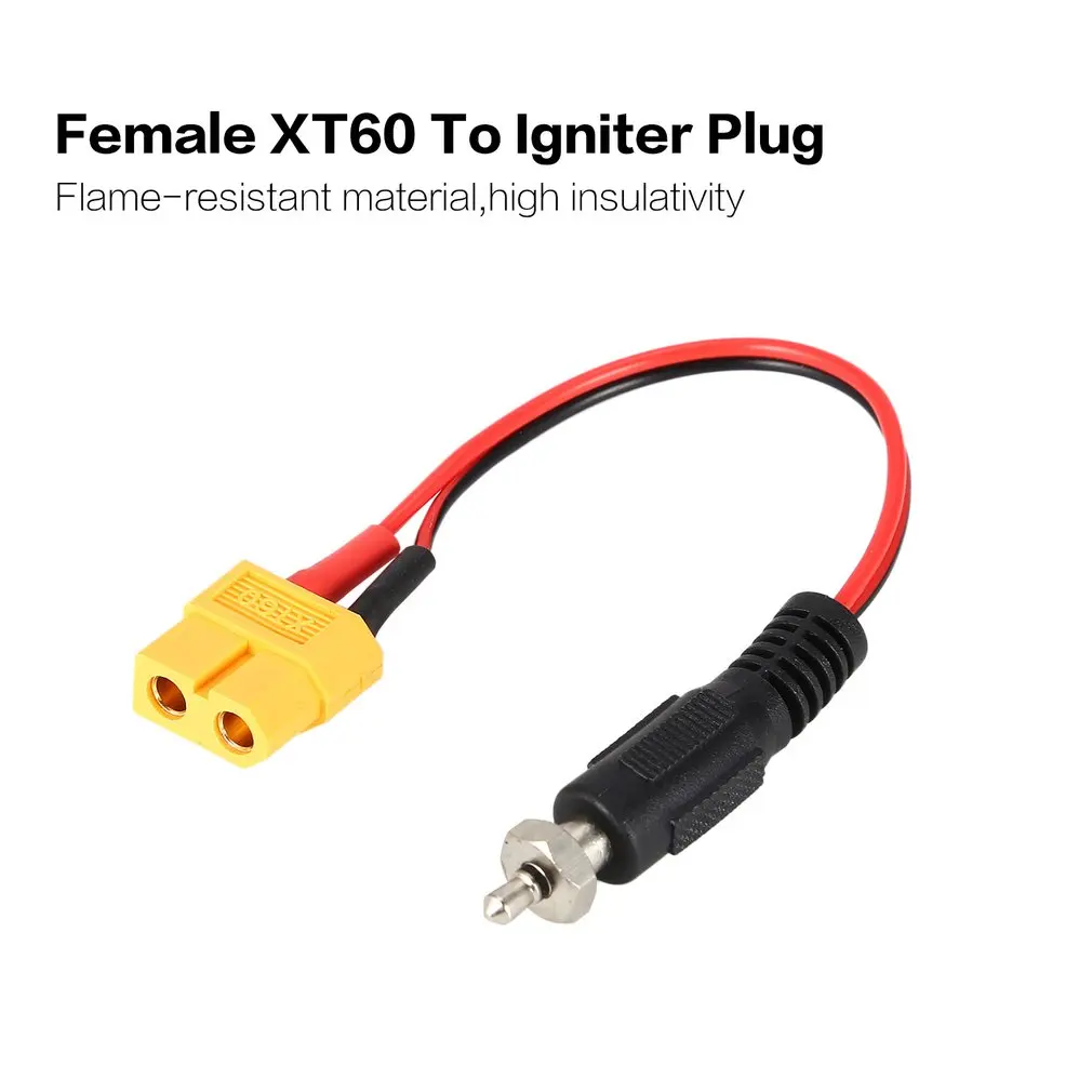 Xt60 Female To Glow Plug Igniter Driver Charger Adapter Cable Converter