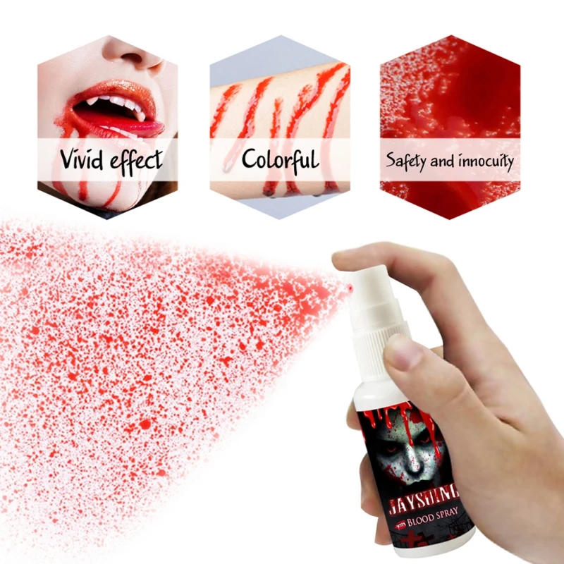 

Ultra-realistic Fake Blood Spray Simulation Scary Splatter Blood Halloween Make Up Holiday DIY Decorations horror adult 30ML