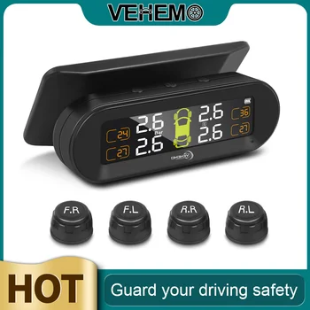 

☆VEHEMO ☆ 2020 Tire Pressure Monitoring System Car TPMS 4PCS Sensor Alarm Systems Tire Pressure Alarm VEHEMO Color Optional