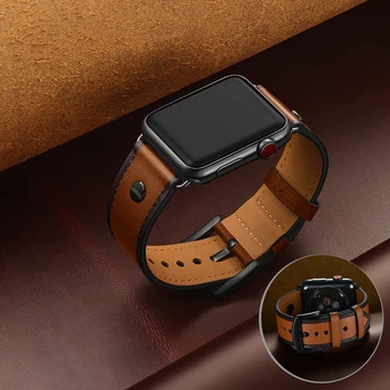 

Genuine leather loop Strap for apple watch band 44mm 40mm 42mm 38mm high quality watchband for iwatch series 5 4 3 bracelet belt