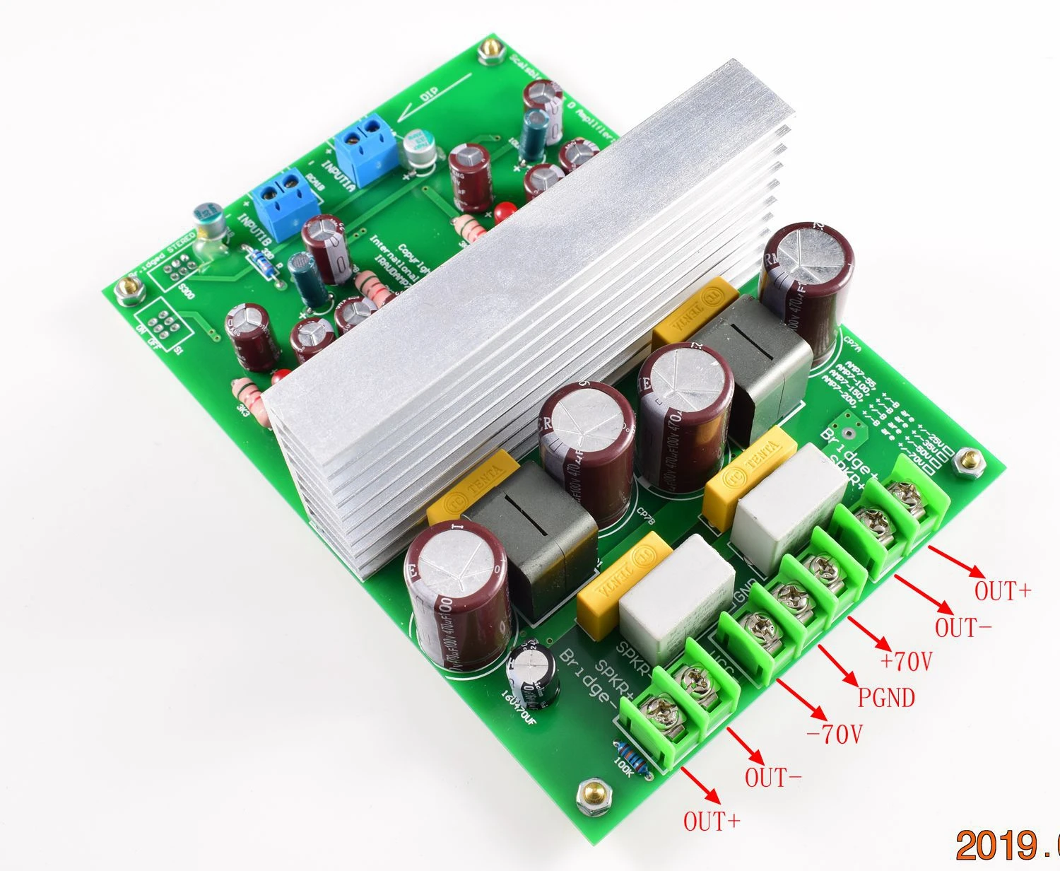 

L20DX2 IRS2092 IRAUDAMP7S 250W * 2 8R Dual Channel Class D Amplifier Finished Board