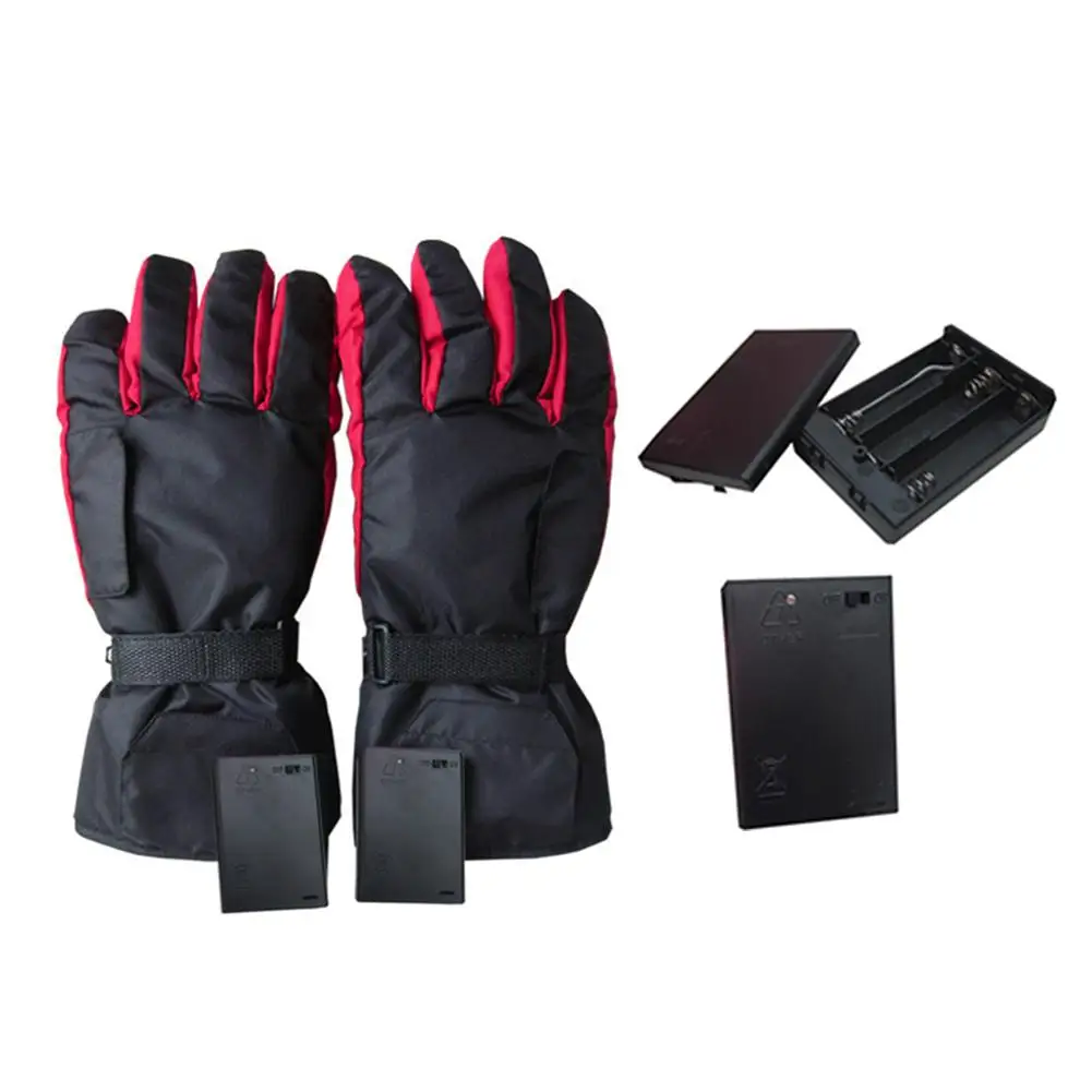 Многофункциональные мотоциклетные нагревательные перчатки из углеродного волокна с батарейным боксом перчатки с подогревом лыжные зимние теплые перчатки для спорта на открытом воздухе