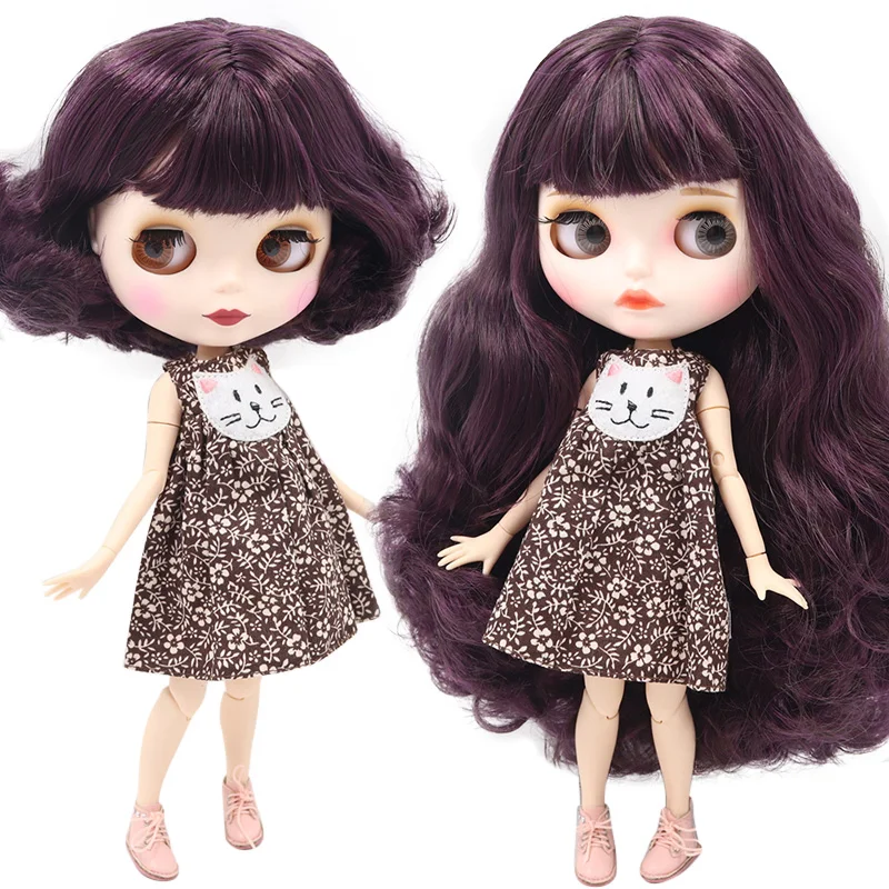 Кукла на заказ ICY DBS Blyth No.BL135/950 фиолетовая Смешанная с коричневыми волосами белая