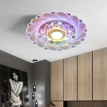 

Modern LED Crystal Ceiling Light 220V Highlight Bright Circular Walkway Light Living Room Corridor Kitchen Lighting Decor Light