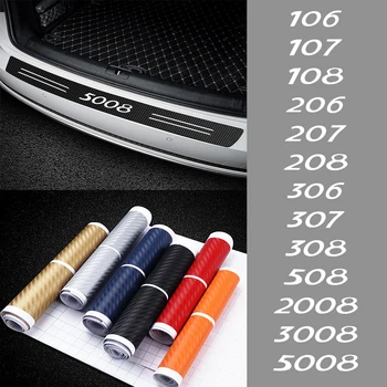 

Carbon Fiber Car Trunk Rear Bumper Load Edge Guard Sticker for Peugeot 106 107 108 206 207 208 306 307 308 508 2008 3008 5008