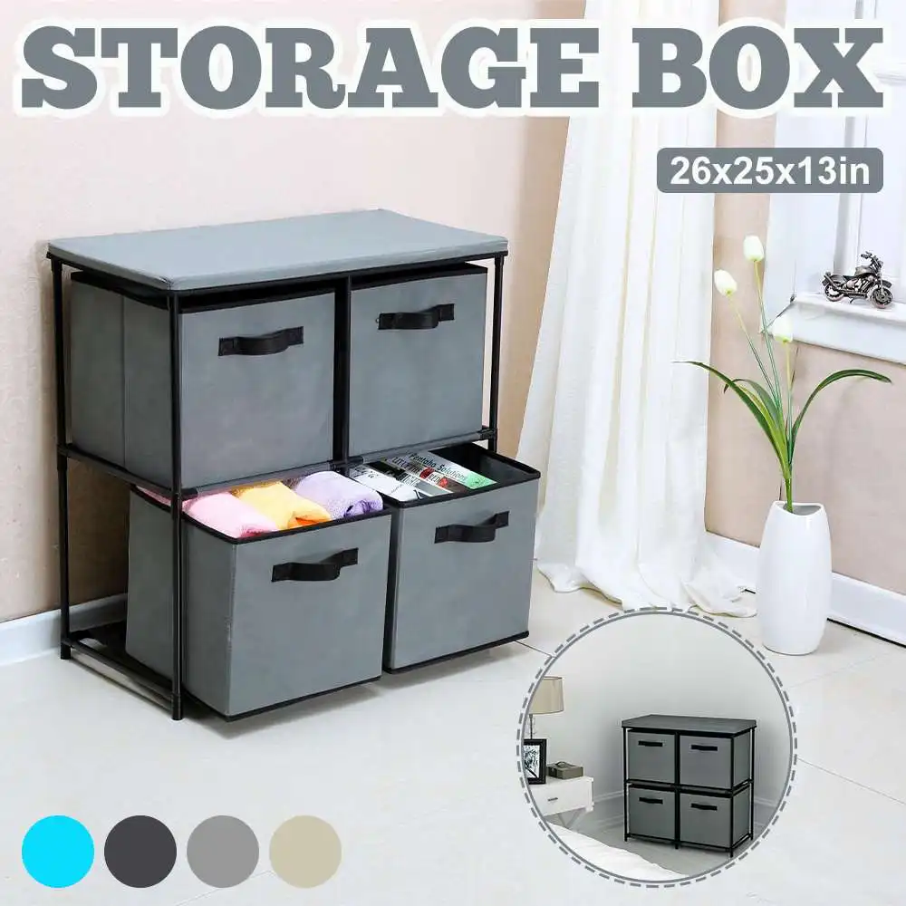 

Multi-purpose Non-woven Cloth Storage Box for Book Toys Portable Folding Dustproof Waterproof Clothing Storage Cabinet Furniture