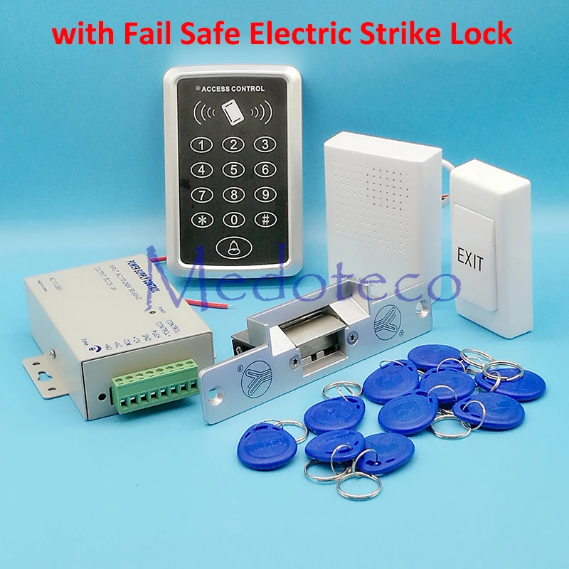 YS130NC Strick Lock Лучшая полная Rfid система контроля допуска к двери 125 кГц Rfid карта система контроля доступа комплект+ Электрический магнитный замок без Nc Strike Lock - Цвет: YS130NC Strick Lock
