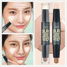 Women Highlighter Eye Face Concealer Stick Contouring Bronzers Green Pencil Cosmetic 3D Makeup Corrector Contour Stick