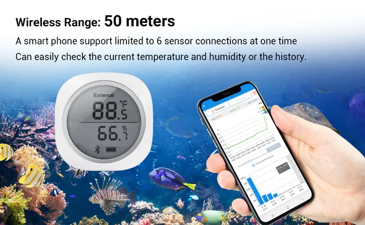 Inkbird IBS-TH1 Plus беспроводной Bluetooth термометр и гигрометр с аквариумом зонд для Android и IOS Телефон используется для аквариума