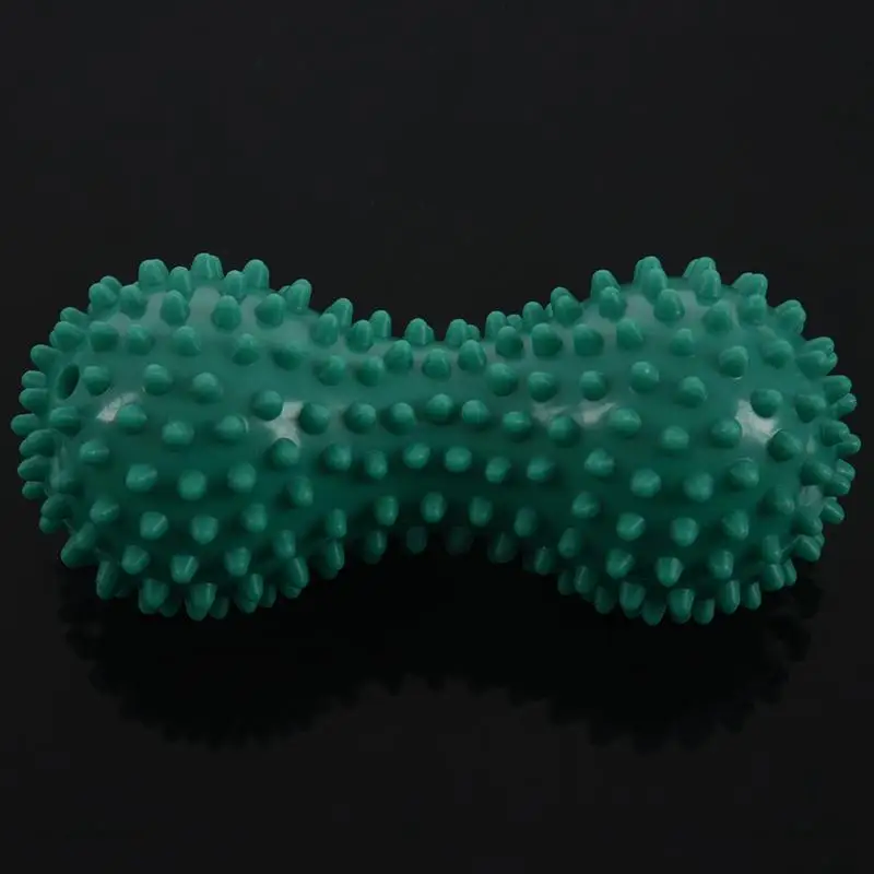Peanut Shape Spiky Massage Ball PVC Foot Trigger Point Stress Relief Massager, black