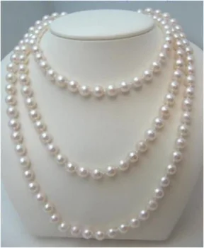 

single strandAAA 9-10mm round south sea white pearl necklace 50inch 14k