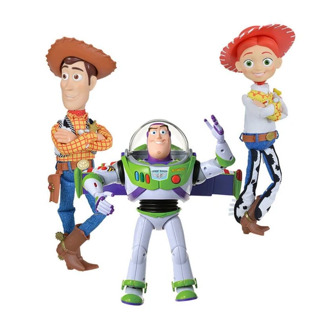 Disney pixar toy story 4, bonecos de ação disney pixar, woody, cowboy pode  falar, som e luz, buzz lightyear, jessie, brinquedo infantil - AliExpress