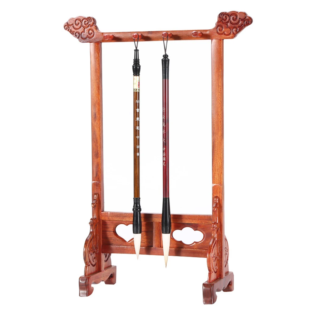 

8 Hooks Wooden Chinese Calligraphy Brush Holder Sumi Brush Hanger Stand Shelf Necklace/Bracelet Jewelry Organizer Display Rack