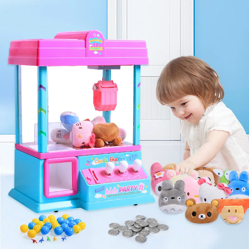 

Children Model Catch Mode Machine Mini Claw Machine Double Coin wanwan jia Doll Electric Power Supply Unisex Non-