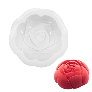 

3D Silicone Rose Shape Cake Mold Dessert Baking Tools For Cakes Chocolates Pastry DIY Mousse Cake Pan
