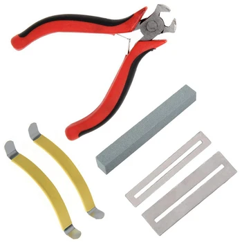 

Guitar Clean Polish Tools 6 Pieces Professional Luthier Tools Repair Kit Fret Cutter Wire Guitar Tool Set