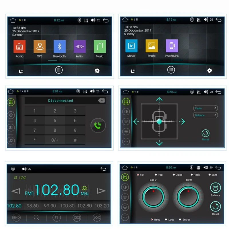 OPQ-7 дюймов 2 Din Android 8,1 автомобильный MP5 мультимедийный плеер gps навигация Bluetooth Радио