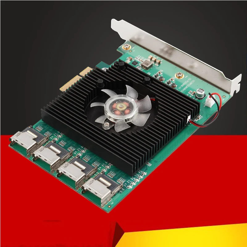 Qиндийский 16 портов SATA 6G PCI Express контроллер карты Marvell 88SE9215 чипсет PCIe to SATA III 3,0 с MINI SAS to 4 SATA кабель