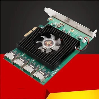 

QINDIAN 16 Ports SATA 6G PCI Express Controller Card Marvell 88SE9215 Chipset PCIe to SATA III 3.0 with MINI SAS to 4 SATA Cable