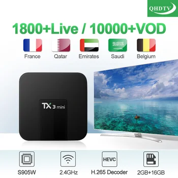 

IPTV France Arabic TX3 Mini Android 7.1 S905W 2G 16G 1 Year QHDTV Subscription IPTV Belgium France Netherlands no app included