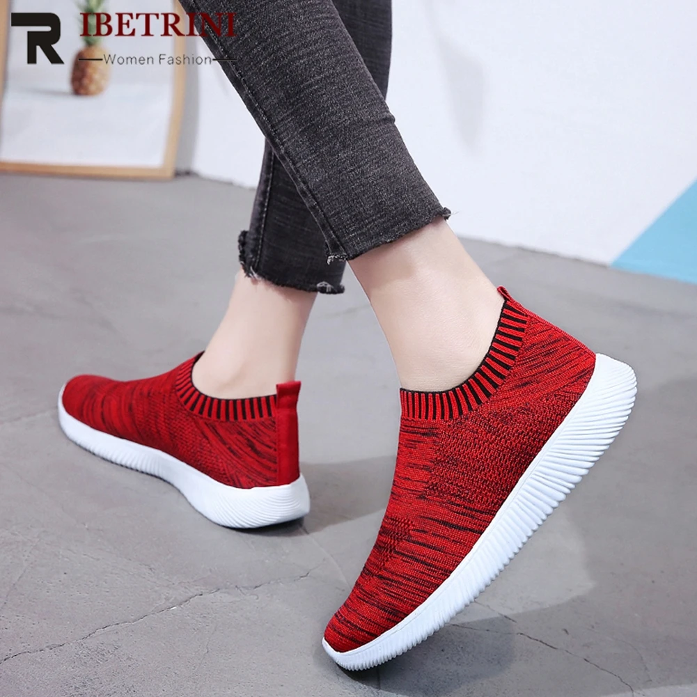 

RIBETRINI Summer Casual slip-on Loafers Breathable Light Fabric Sneakers Women Summer Casual Low Heels Shoes Woman