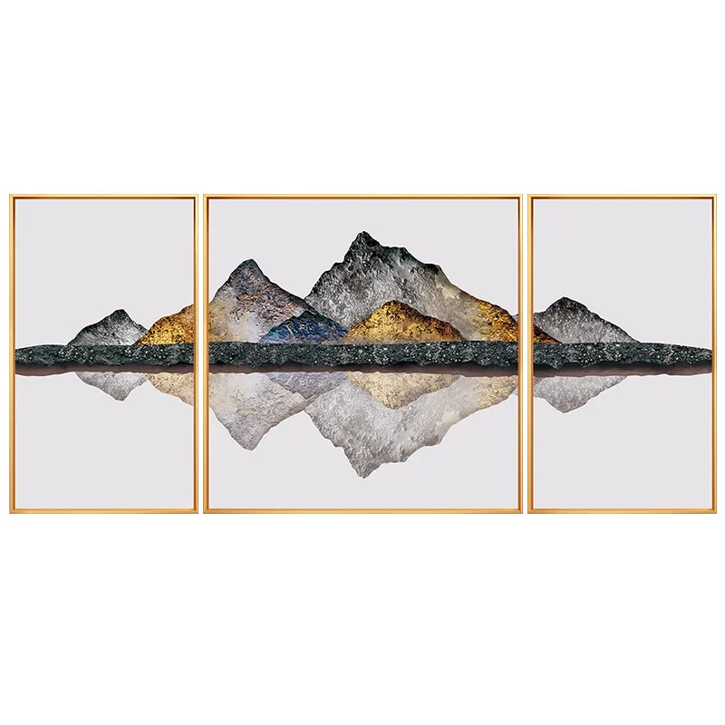 The New Chinese Wall Decoration Painting Living Room Entrance Entry Landscape Paintings Triptych Restaurant Bedroom Villa |