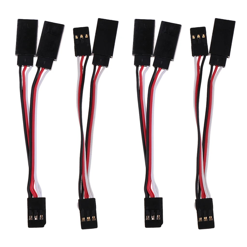4x Y-Harness Male Female Plug 2 In 1Charge Cable For Futaba JR Replacement