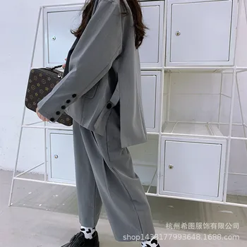 

Autumn 2020 new girl suit suit Korean casual suit trousers two-piece jacket with pant 2 pieces suit