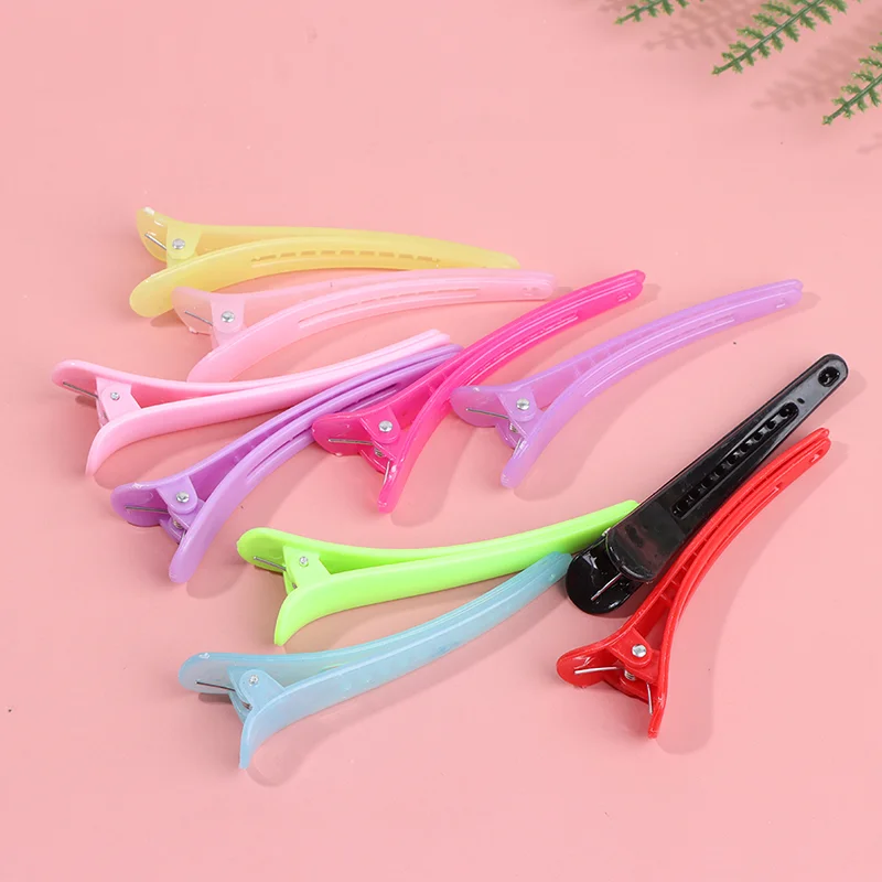 

Hair Grip Clips Professional Basic Hairdressing Sectioning Cutting Hair Clamps Clip Plastic Salon Styling Duckbill Clip