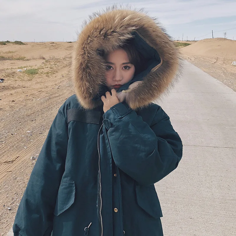 

Cotton Coat Women's Mid-length 2018 New Style Korean-style Students Loose-Fit BF Winter Coat South Korea Thick Workwear Cotton C