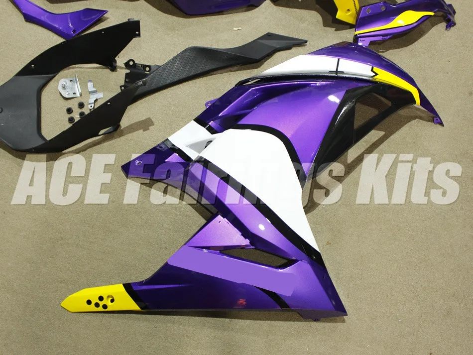ABS обтекатель комплект для Kawasaki Ninja300 EX300 300R 2013, 13, 14, 15, 16, 17, обтекатели впрыска+ майка Обложка фиолетового цвета