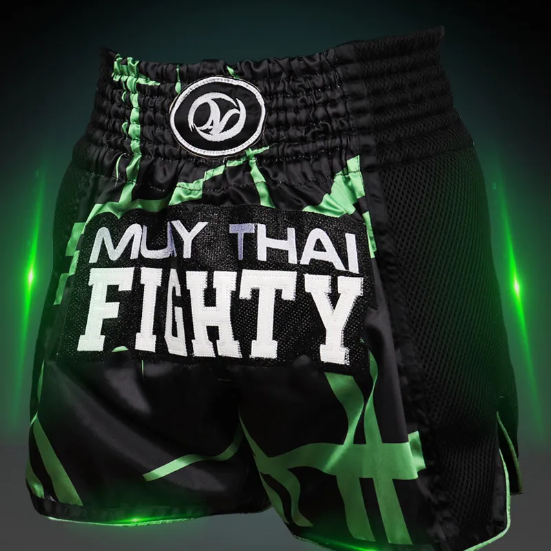 Muay Thai Shorts Men Embroidery Sports Fitness Fighting Kickboxing Short Pants Women Kids Sanda MMA Boxeo Trunks MMA Shorts