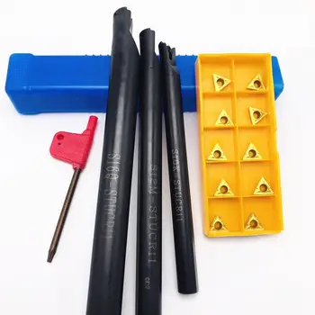 

3 pieces S12M / S10K / S16Q-STUCR11 95 degree spiral turning tool holder boring bar + 10 pieces TCMT110204 slotted blade cutter