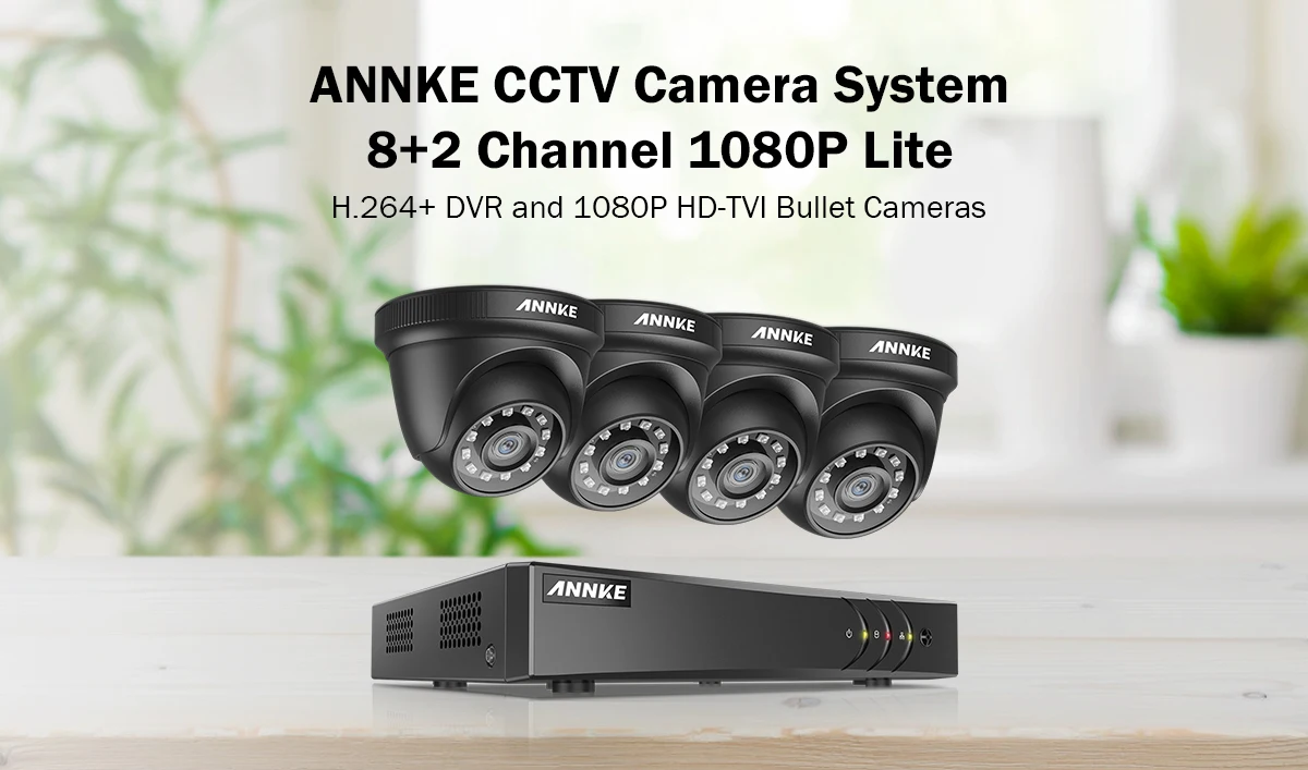 ANNKE 1080P CCTV камеры DVR системы 4 шт. водонепроницаемый 2.0MP HD-TVI черный купол камеры s домашний комплект видеонаблюдения Обнаружение движения