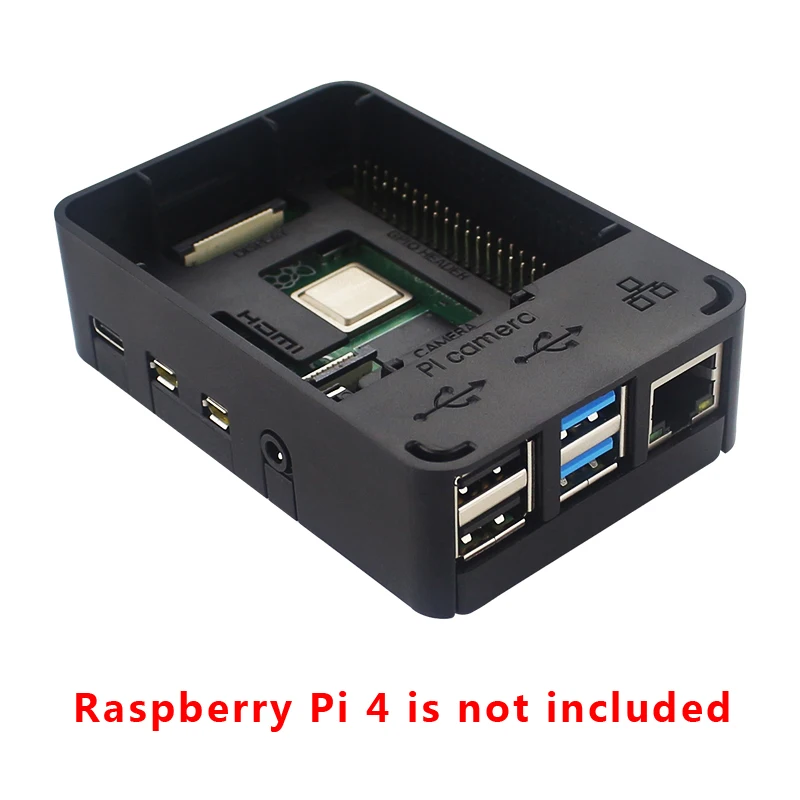 Raspberry Pi 4 ABS Чехол черный пластиковый чехол Корпус для Raspberry Pi 4 Модель B Pi 4B