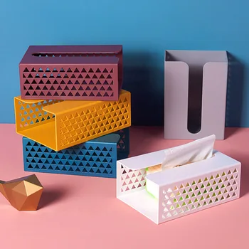 

Wall Mounted Tissue Box Holder Paper Storage Organizer Napkin Rack Toilet Paper for Household Bathroom Decoration