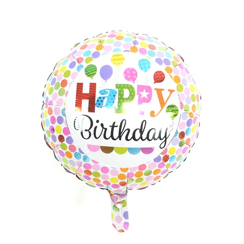 18in CS dot HBD 18 дюймов, новинка, с днем рождения, для вас, украшения, воздушные шары, в горошек, 1й фламинго, медведь, подарок, Детский сюрприз, globos - Цвет: 18in CS dot HBD