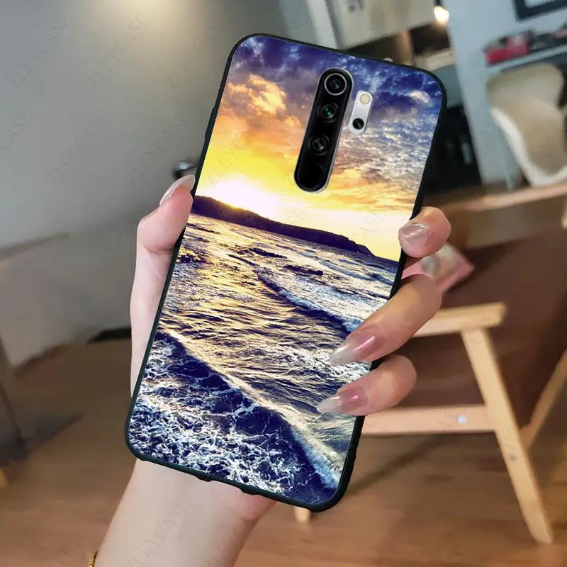 best flip cover for xiaomi The Sea Waves Beach spray ocean island Phone Case for redmi note8pro note7 note5 note6pro 7A 8A Note8T note9s note9pro Cells phone cases for xiaomi