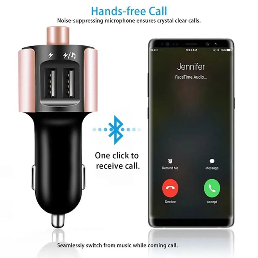 Беспроводной Bluetooth fm-передатчик модулятор Автомобильный Радио адаптер Автомобильный mp3 плеер 3.4A двойной USB Автомобильное зарядное устройство Handsfree автомобильный комплект