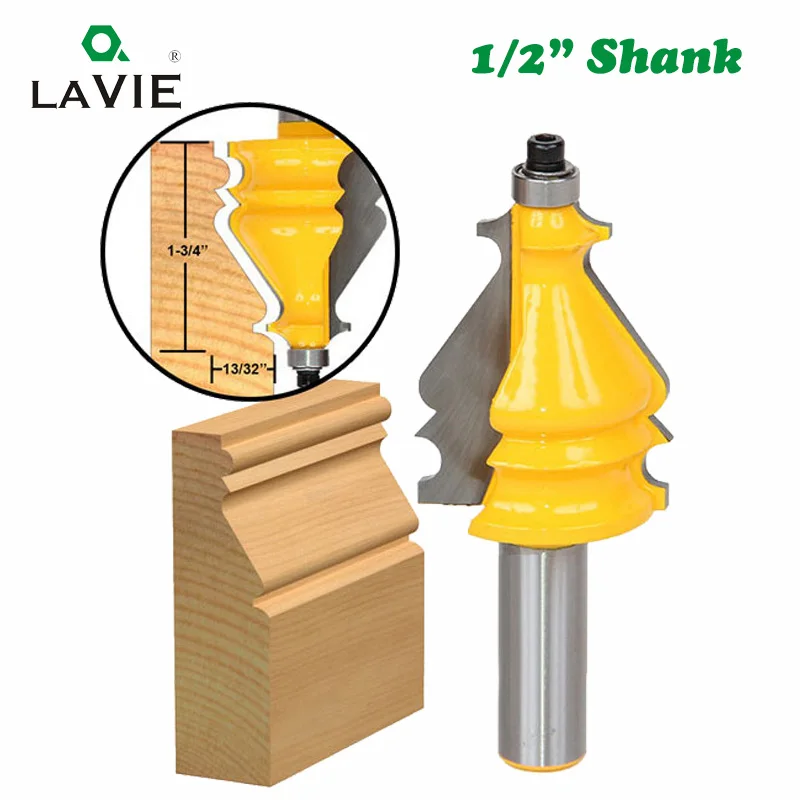 

LAVIE 1pc 1/2" Shank Line Knife Architectural Molding Router Bit Woodworking Tenon Milling Cutter for Wood Machine Tools