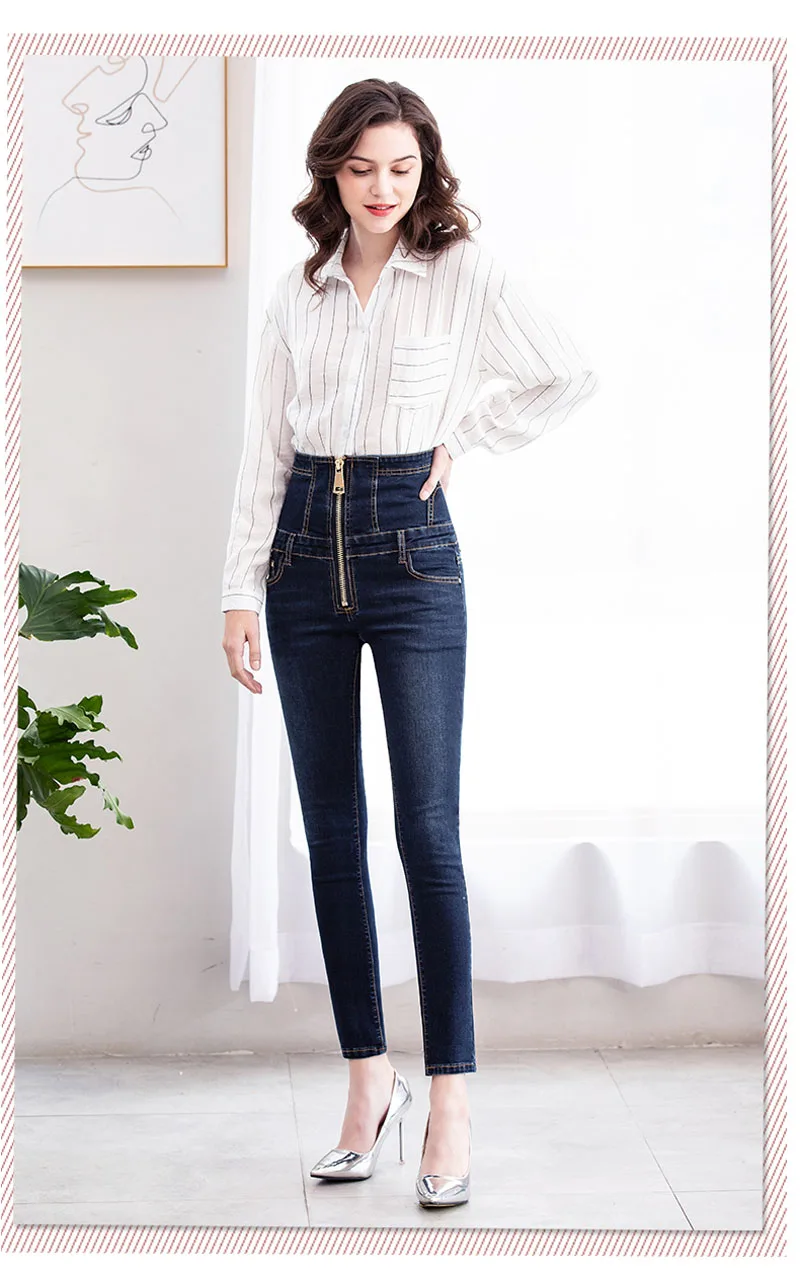 Женские джинсы с высокой талией, Женский Большой обтягивающий большого размера, брюки, джинсы, брюки для женщин, для мам, узкие эластичные Стрейчевые джинсы с высокой талией