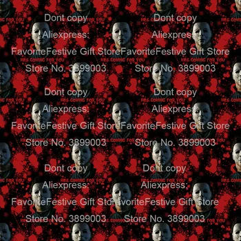 

terrible Halloween mask blood pattern rayon Cotton Fabric Digital Printing Sewing Material Children Fabric Diy Dress Clothing
